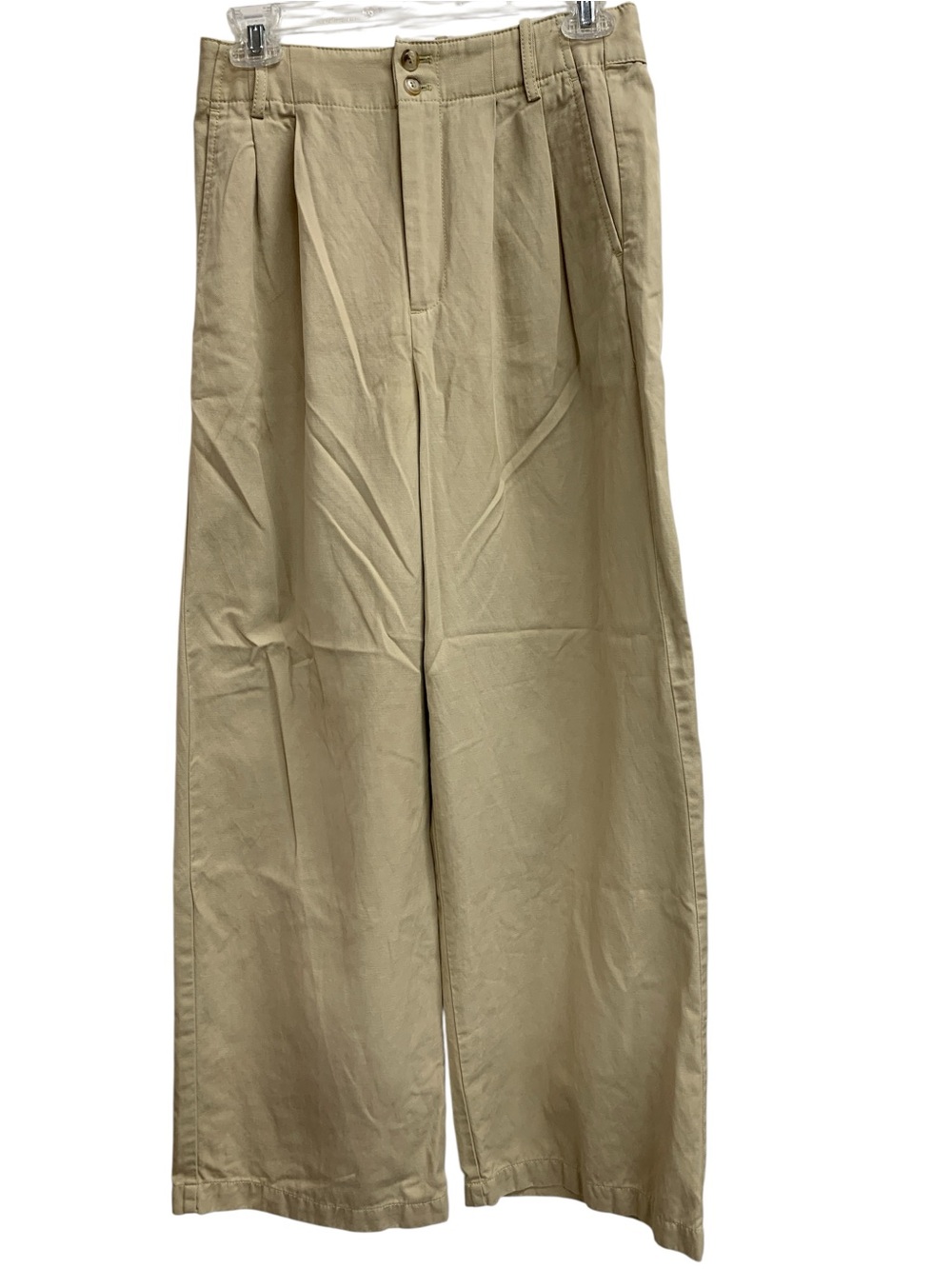 Madewell Wide-Leg Pleated Chinos in Khaki Beige Size XS